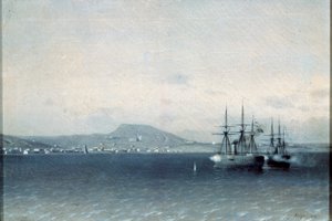 La flotte turque a bombardé la ville de Feodosiya en 1878, 1878 - Adolf Fessler