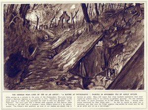 Un ravin à Wytschaete, peint en novembre 1914, publié dans "The Illustrated War News". - Adolf Hitler