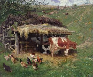 La cour de ferme - Adolf Lins