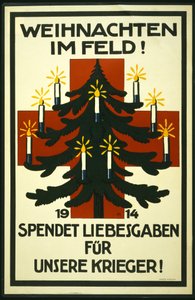 Campagne de Noël par la Croix-Rouge allemande demandant des colis à envoyer aux troupes en première ligne, pub. Munich