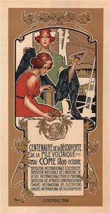 Le 100e anniversaire de la découverte de la pile électrique par Volta, 1898 - Adolfo Hohenstein