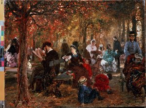 Dans le jardin du Luxembourg à Paris - Adolph Menzel