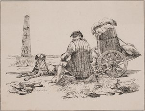 Le colporteur et son chien - Johan Adolph Kittendorff