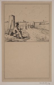 Le soldat en marche. N° 13 dans Chr. Winther et M. Rørbye, "25 Images pour petits enfants"