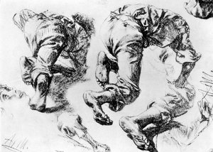 Une page de croquis, 1913 - Adolph Menzel