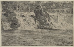 Chutes du Rhin à Schaffhausen - Adolph Menzel