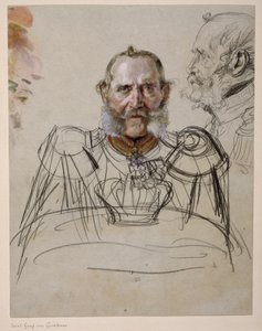 Le général Karl comte von der Groeben. Étude pour le tableau « Couronnement de Guillaume Ier à Königsberg » - Adolph Menzel