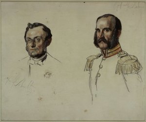 E. Dohme, conseiller aulique, et Schulz, conseiller aulique. Étude sur le tableau « Le couronnement de Guillaume Ier à Königsberg »