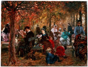 Dans le Jardin du Luxembourg Un souvenir du Jardin du Luxembourg, 1876 - Adolph Menzel