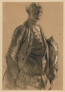 Étude de modèle pour Maupertuis. Étude préparatoire pour le tableau «Le Concert de flûte de Frédéric le Grand à Sanssouci» - Adolph Menzel