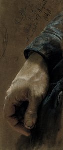 Ma main droite dessinée avec ma main gauche - Adolph Menzel