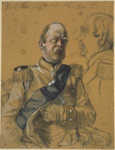 Otto comte von Bismarck-Schönhausen. Étude pour le tableau « Le couronnement de Guillaume Ier à Königsberg » - Adolph Menzel