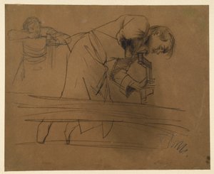 Menuisier travaillant avec une perceuse et un ciseau - Adolph Menzel