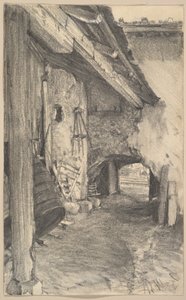 Vue sur une cour intérieure - Adolph Menzel