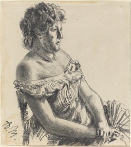 Femme en robe de cour - Adolph Menzel