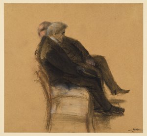 Deux hommes en costume noir assis l