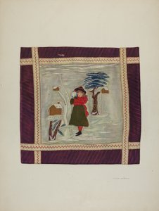 Détail de couvre-lit appliqué, 1941 - Adolph Opstad