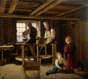 Un atelier de potiers - Adolph Tidemand