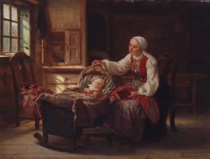 Mère avec enfant - Adolph Tidemand