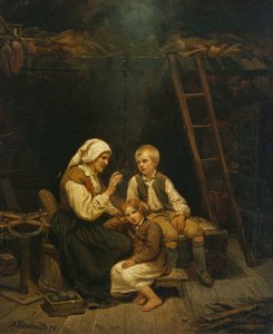 Le conteur de fées, histoire de grand-mère - Adolph Tidemand