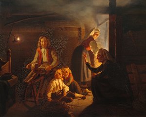Le conteur (peinture) - Adolph Tidemand