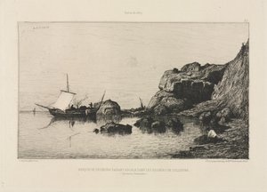 Bateau de pêche faisant escale aux rochers de Collioure - Adolphe Appian