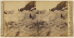 Mer de glace drapeau plante par l