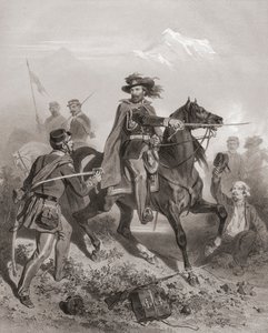 Giuseppe Garibaldi à la bataille de Varèse. (impression) - Adolphe Jean Baptiste (after) Bayot