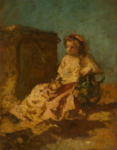Méditation (Femme Assise) - Adolphe Joseph Thomas Monticelli