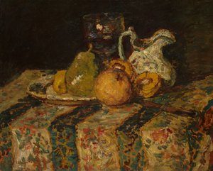 Nature morte avec fruits et cruche à vin