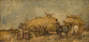 Le Champ de foin, vers 1870 - Adolphe Joseph Thomas Monticelli