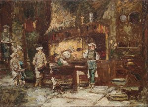 La cuisine de la Rôtisserie des Deux Paons, vers 1875-81 - Adolphe Joseph Thomas Monticelli