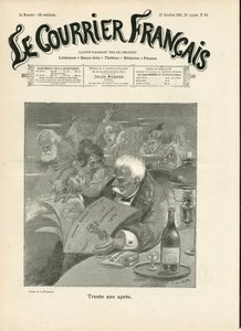 Couverture du Courrier français, numéro 43, Satirique en N & B - Adolphe Leon Willette