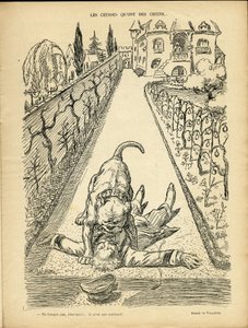 Illustration de Adolphe dit Willette (1857-1926) dans Le Rire, 27/02/09 - Les ceusses que on des chiens - Architecture Urbanisme, Animaux - Chien, Pitt-Bull