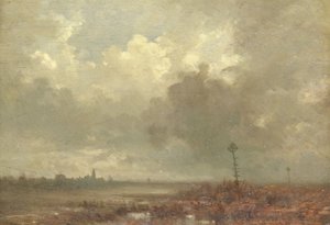 Vue de rivière au soir
