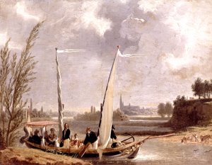 Louis-Philippe et sa famille dans un bateau à Neuilly - Adolphe Roehn