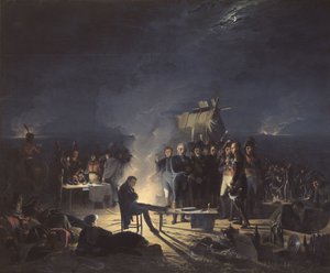 Bivouac de Napoléon sur le champ de bataille de Wagram dans la nuit du 5 au 6 juillet 1809 - Adolphe Roehn