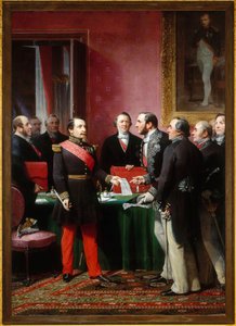 Napoléon III remet au baron Haussmann le décret d