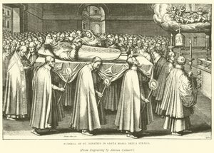 Funérailles de Saint Ignace à Santa Maria Della Strada (gravure) - Adriaen (after) Collaert
