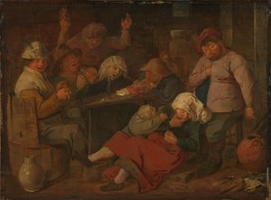 Pauvres buvant dans une taverne