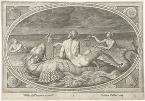 Acis sur un poisson (Dieux de la mer) - Adriaen Collaert