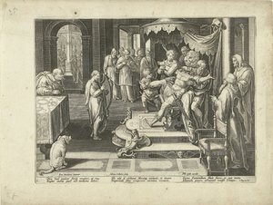 David jouant de la harpe pour le roi Saül