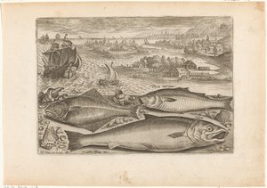 Trois poissons sur la plage - Adriaen Collaert
