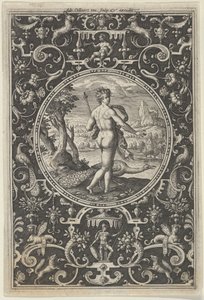 Junon dans un cadre décoratif avec grotesques, du Jugement de Paris