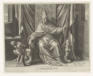 Saint Grégoire De vier kerkvaders (titre de la série) - Adriaen Collaert