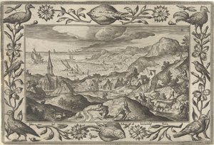 Chasse aux lapins (Landschappen met Bijbelse, mythologische scènes en jachttaferelen) - Adriaen Collaert