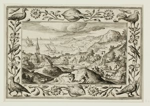 Chasse au lapin, tiré de Paysages avec scènes de l