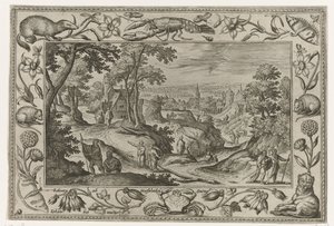 Envoi des apôtres (Landschappen met Bijbelse, mythologische scènes en jachttaferelen) - Adriaen Collaert