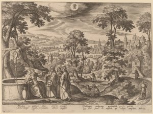 Le Christ et la femme de Samarie - Adriaen Collaert after Hans Bol
