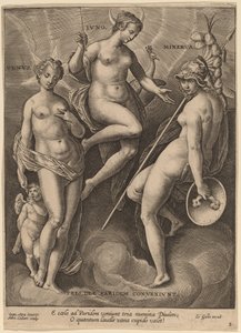 Vénus, Junon et Minerve - Adriaen Collaert after Jan van der Straet